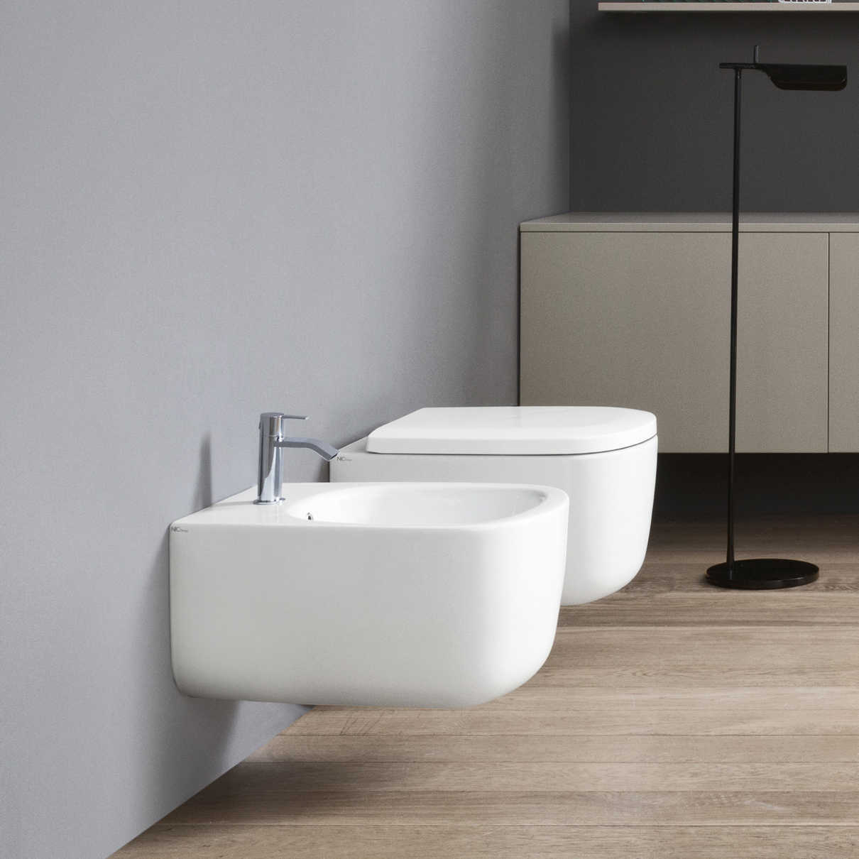 Ovvio Bidet Sospeso Bianco Lucido
