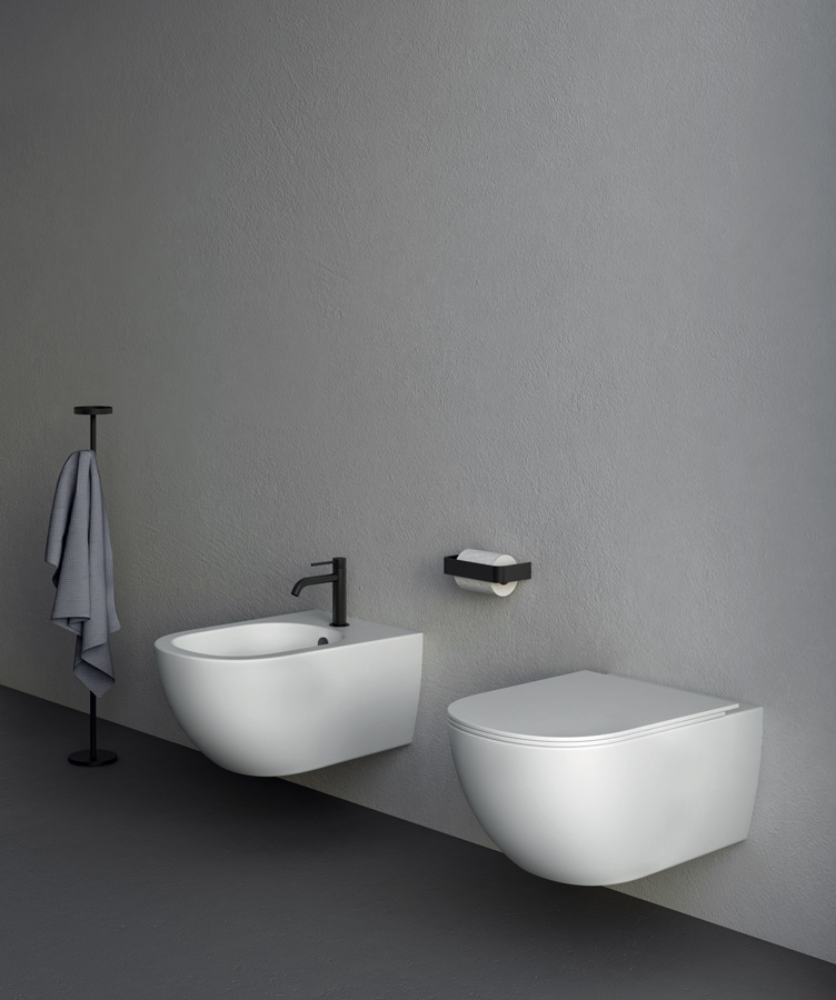 Vaso Pin Sospeso Rimless Bianco Lucido